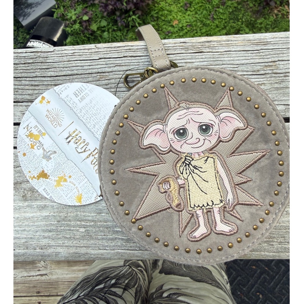 NEW Harry Potter Dobby House Elf Round Wristlet Bag Embroidered Wizarding World